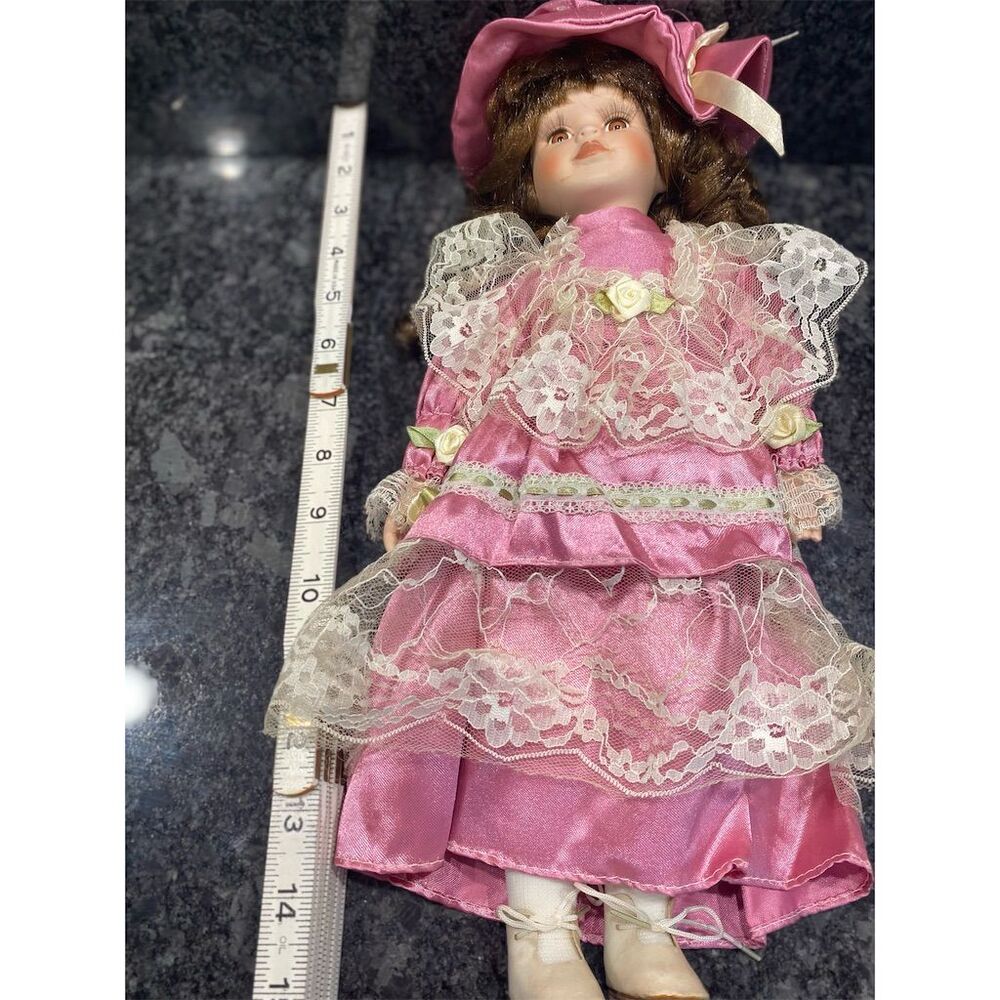 Heritage Collection 16" Victorian Porcelain Doll Pink Dress & Hat